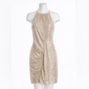 Parker Champagne Gold Sequin Sleeveless Midi Dress | Size 6 | NWT